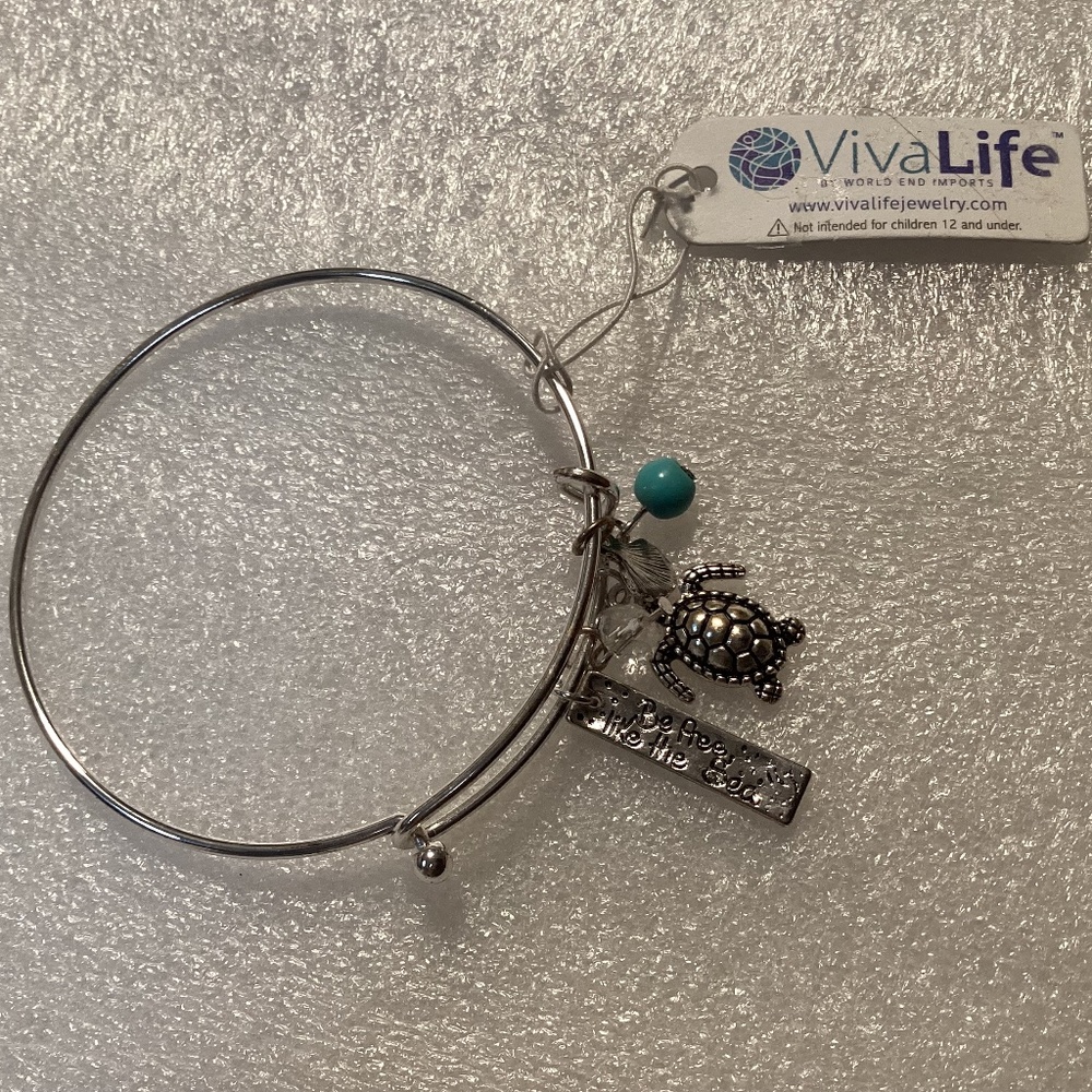 VivaLife Silver-tone Expandable Wire Bangle Bracelet